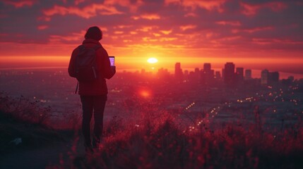 Tech Titan overlooking Silicon Valley, generative ai - obrazy, fototapety, plakaty