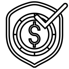 The currency icon is blue and has black lines, solid black