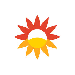 Solar energy logo, sun logo vector illustration, simple minimalistic logo