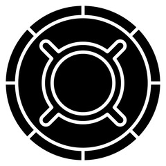 The currency icon is blue and has black lines, solid black