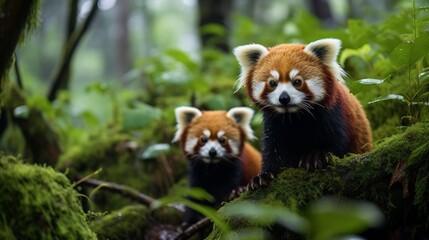 The red pandas and the bamboo forest