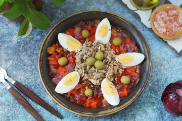 A traditional dish of Tunisian cuisine - Mechouia salad