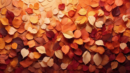 An abstract background reminiscent of autumn leaves, with shades of fiery red, burgundy, and orange. The color gradient evokes the warmth and vibrancy of the fall season.