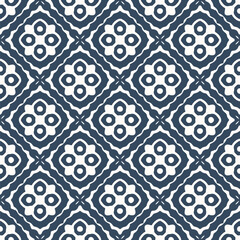 Symmetrical pattern Black and white seamless pattern with arabesques  in a retro style. Vector illustration