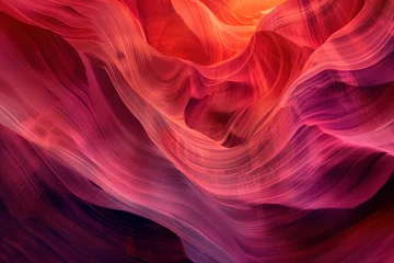 Deurstickers Misty Canyon. Surreal colorful landscape inspired by Grand Canyon. Abstract colorful background image. Created with Generative AI technology © Artem