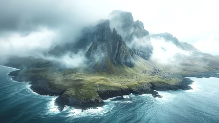 Türaufkleber Nebel über den Bergen © Detlef Dähne