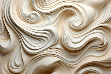 Golden Elegance: Abstract White Waves and Subtle Gold Accents in a Luxurious Background