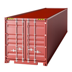 Red shipping container side view - 761635391