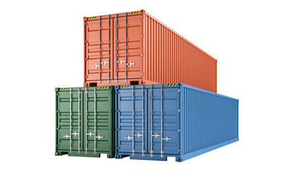metal cargo container isolated on a white background. - 761635575