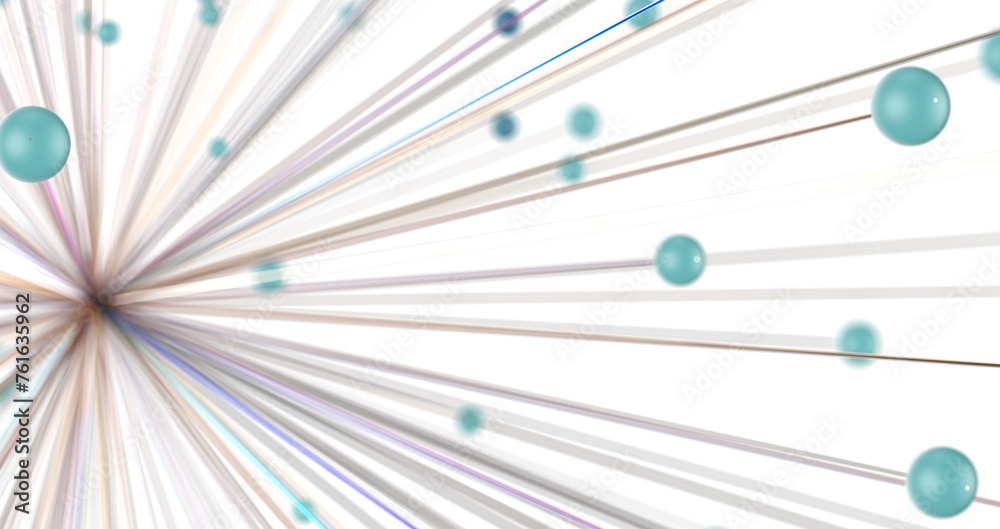 Poster gene lines and nodes, biological gene structure, 3d rendering.