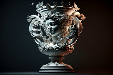 Majestic Mythical Maiden: Intricate Winged Sculpture Radiating Elegance and Enigma