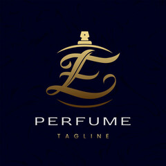 Letter E Perfume Logo Design, Elegant Luxury Scent Initial Logo