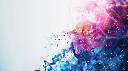 Fototapeta premium Abstract colorful ink explosion on white background