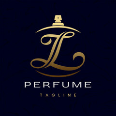 Letter L Perfume Logo Design, Elegant Luxury Scent Initial Logo
