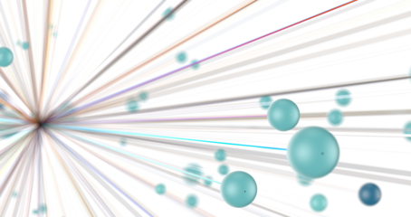 Gene lines and nodes, biological gene structure, 3d rendering.