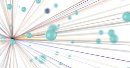 Gene lines and nodes, biological gene structure, 3d rendering.