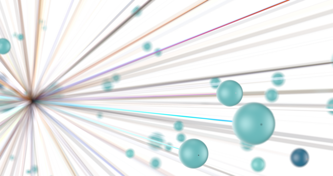 Gene lines and nodes, biological gene structure, 3d rendering.