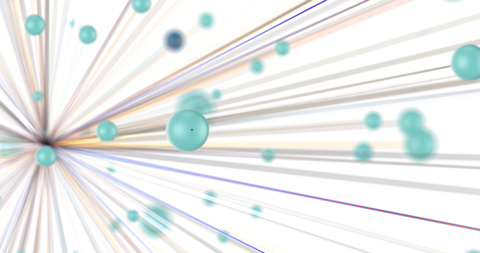 Gene lines and nodes, biological gene structure, 3d rendering.