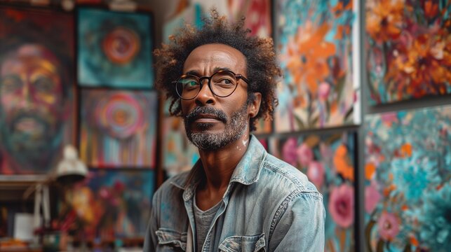 Palette of Passion: A Studio Portrait, generative ai