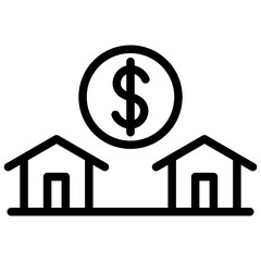 real estate and building outline icons
