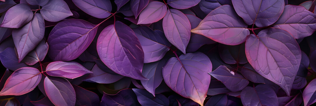 photographic background of lush purple iredescend leaves