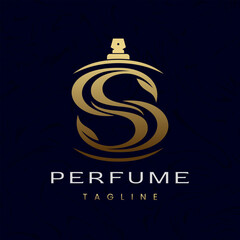 Letter S Perfume Logo Design, Elegant Luxury Scent Initial Logo