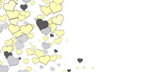 colorful flying hearts on a blue background. 3d