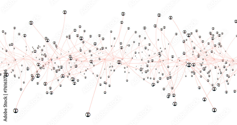 Fototapete Abstract digital background of points and lines. Glowing plexus. Big data. Network or connection.