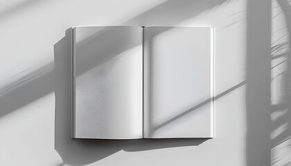 US Letter magazine or brochure, Blank opened book, magazine and notebook template with soft shadows, book or catalog mock up isolated, blank brochures on grey background, Generative Ai