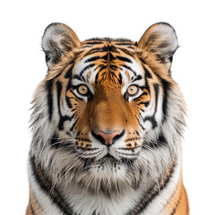 Fototapeta premium Close up Tiger face on transparent background