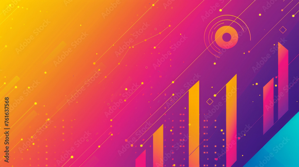Aufkleber dynamic and colorful abstract background with futuristic tech elements