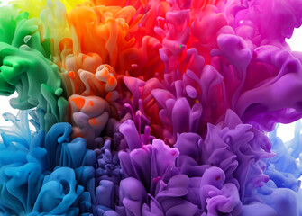 splash from rainbow colors paint background - 761637546