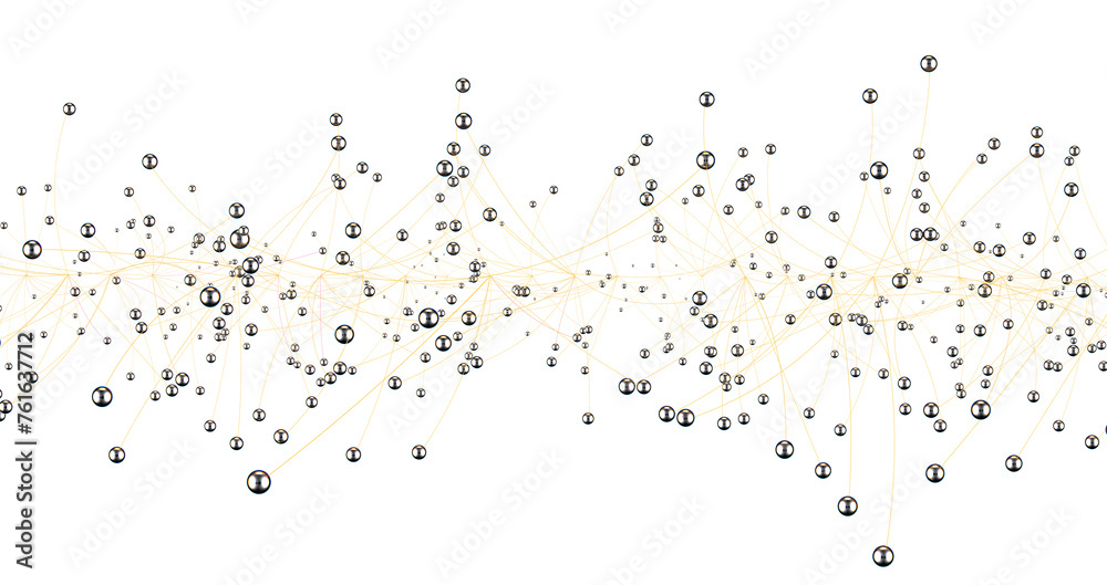 Fototapete Abstract digital background of points and lines. Glowing plexus. Big data. Network or connection.