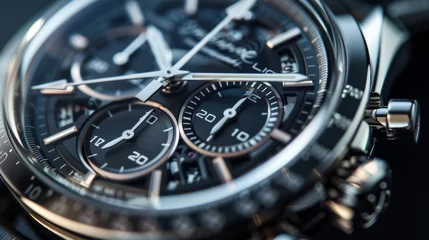 Gordijnen luxury watch chronograph wrist watches closeup © Emil