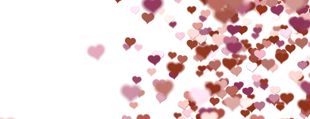 realistic isolated heart confetti on the transparent background for decoration and covering. Concept of Happy Valentine's Day, wedding and anniversary