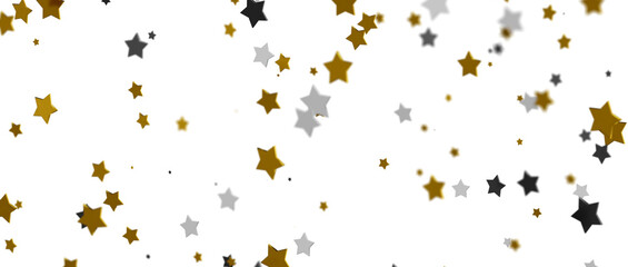 Obraz premium Astral Downpour: 3D Illustration Brings a Shower of Gold Stars