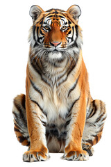 Obraz premium Tiger sitting on transparent background