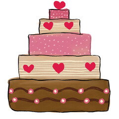 cake with hearts