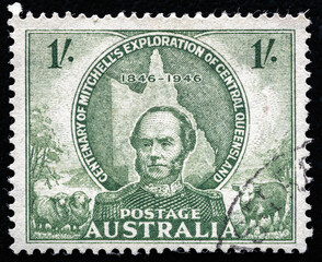 Ukraine, Kiyiv - February 3, 2024.Postage stamps from Australia.A stamp printed in Australia shows...
