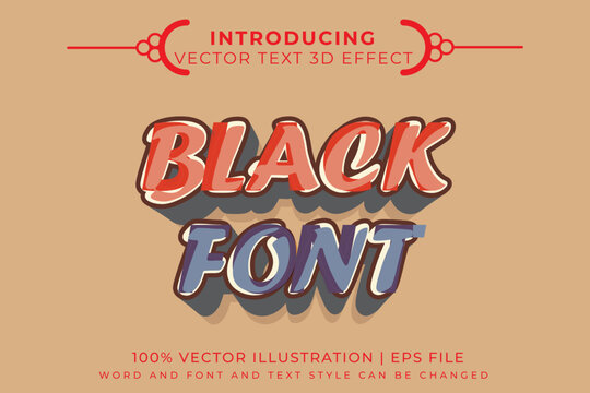  Editable text effect with hand draw style Black font 3D cartoon style template Vector illustration