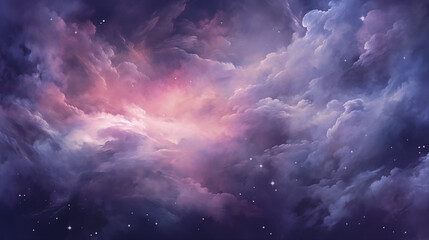 Celestial Nebula and Starry Sky