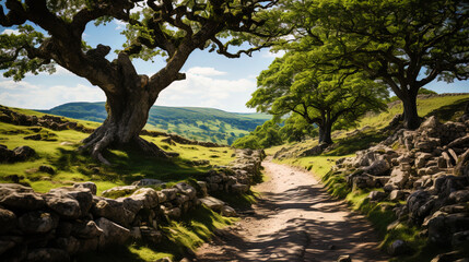 A magnificent oak, with a mysterious atmosphere around you, like an entrance to another worl