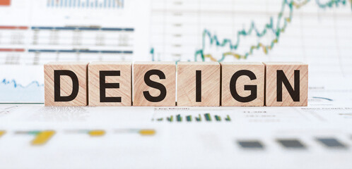 Wooden Block Spelling Design on Desk