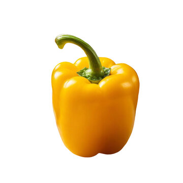 yellow bell pepper, isolated image on transparent background