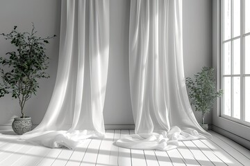 Minimalist white interior wedding studio background ,generative ai