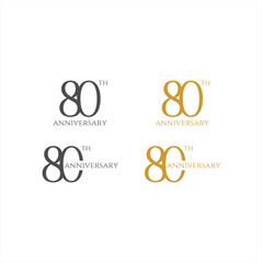 80th logo design, 80th anniversary logo design, vector, symbol, icon