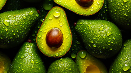 Flavorful harvest: avocados in close-up. 
