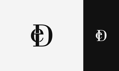 initial letter ed or de  lowercase joined uppercase,logo vektor design - obrazy, fototapety, plakaty