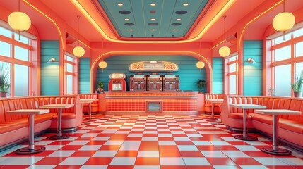 Colorful '50s Nostalgia, generative ai