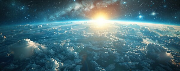 Cinematic shot of planet earth globe clouds and space background. - Powered by Adobe